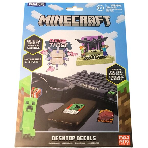 Paladone Other - Minecraft Waterproof Removable Desktop Decals 44 Official Game Icons Images NEW